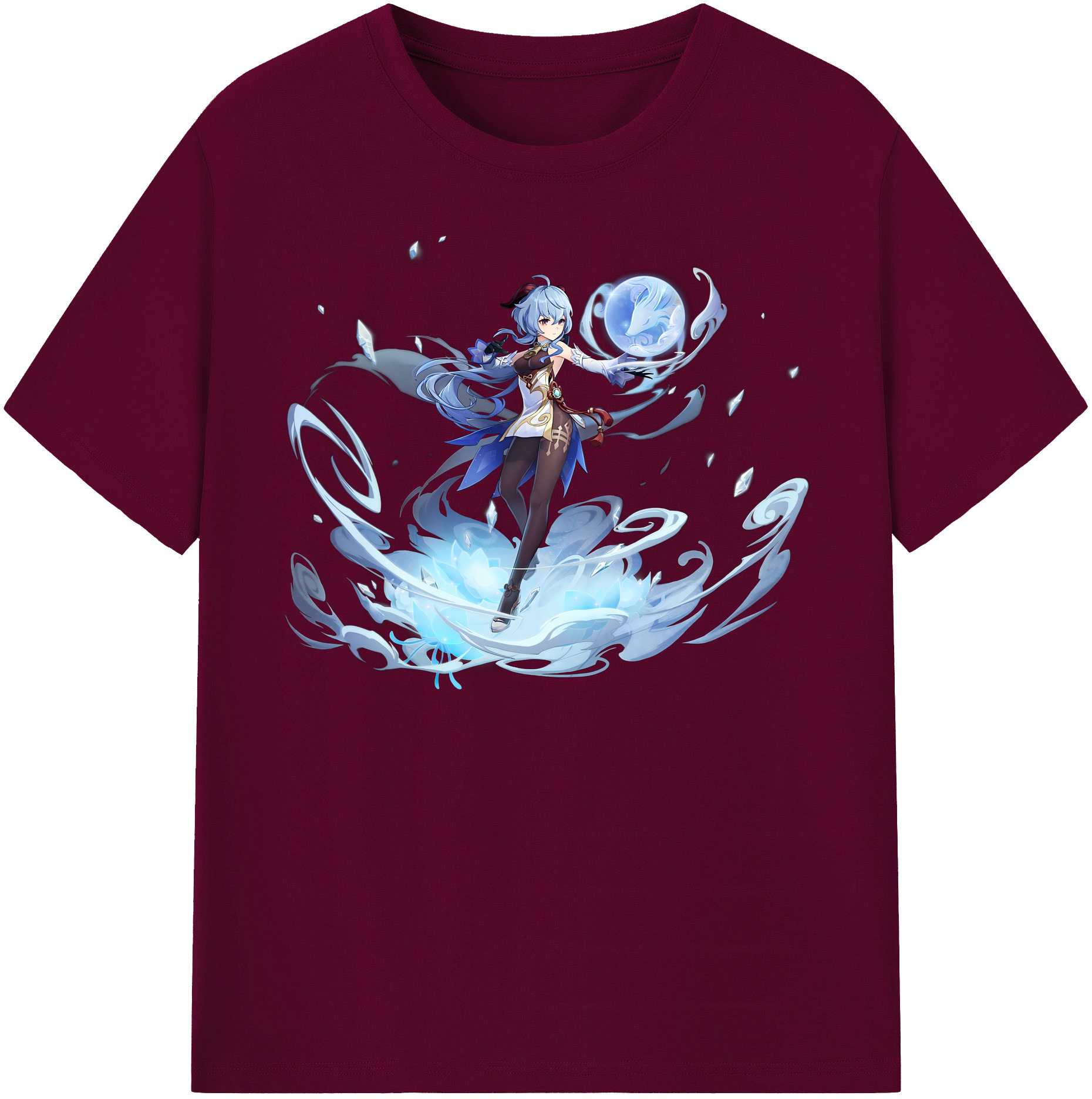 げんし神 甘雨 かんう genshin Ganyu レディースカジュアルプリントTシャツ（綿100％）